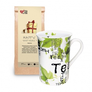 Cadou Ceai Happy Birthday Demmers Teehaus și Cană Frunze de ceai