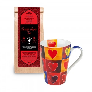 Set cadou Ceai Turkish Apple Demmers Teehaus și Cană Inimioare și culori